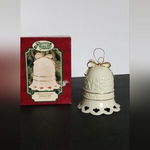 The San Francisco Music Box Company Ivory & Gold Bell, Plays "Silver Bells"